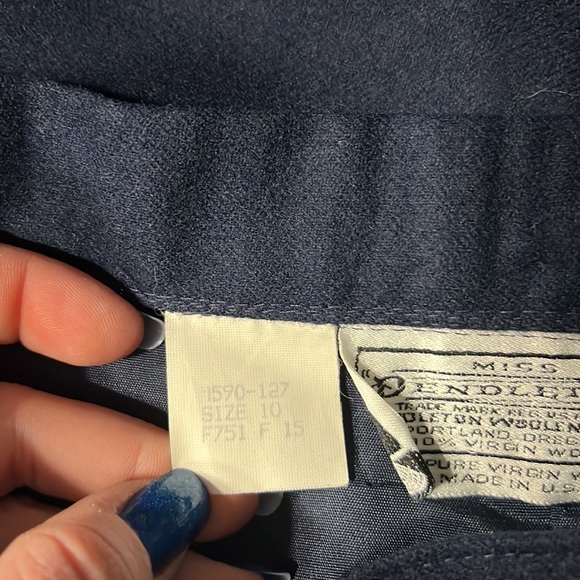 Vintage Miss Pendleton Navy Blue Wool Skirt - Picture 4 of 4